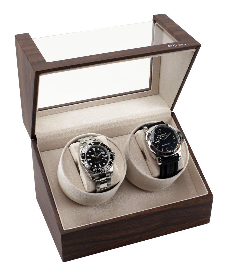 Versa Double Watch Winder Elite Automatic Watch Winder - Ultra Quiet Japanese Motor - 12 Settings - Compatible with Rolex's, Omega, Breitling, Cartier, and More (Walnut) - Image 3
